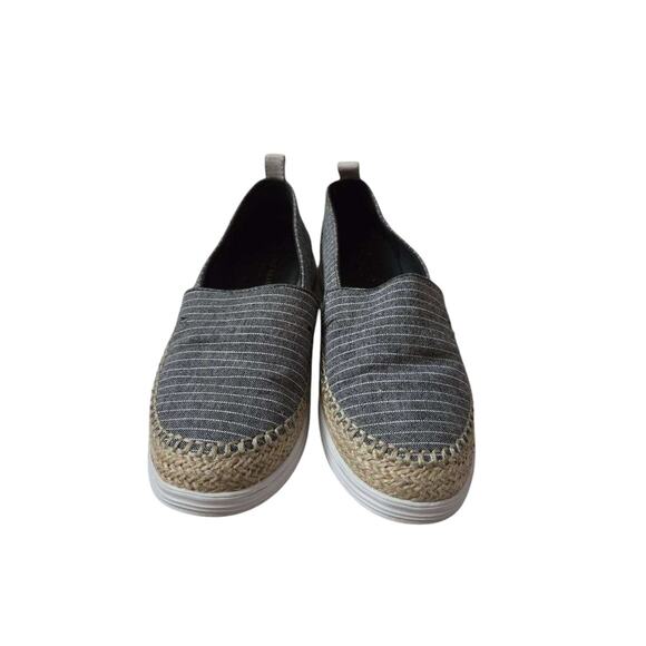 Cole Haan canvas Espadrille‎ slip on women's shoes size 8 blue white stripes - Picture 1 of 8